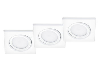 Eckiger LED Einbaustrahler Decke 3er Set Spot schwenkbar Weiß matt 5 Watt
