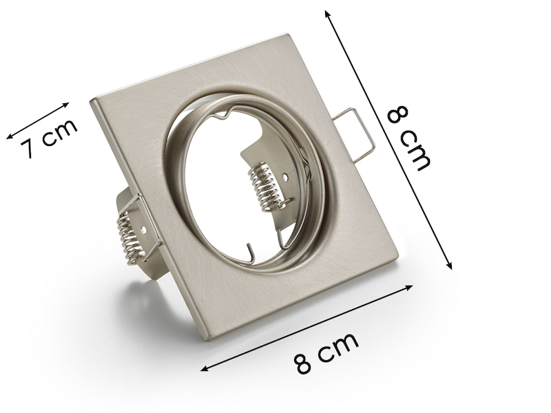 Eckige Einbaustrahler Decke im 4er Set schwenkbar Silber matt GU10