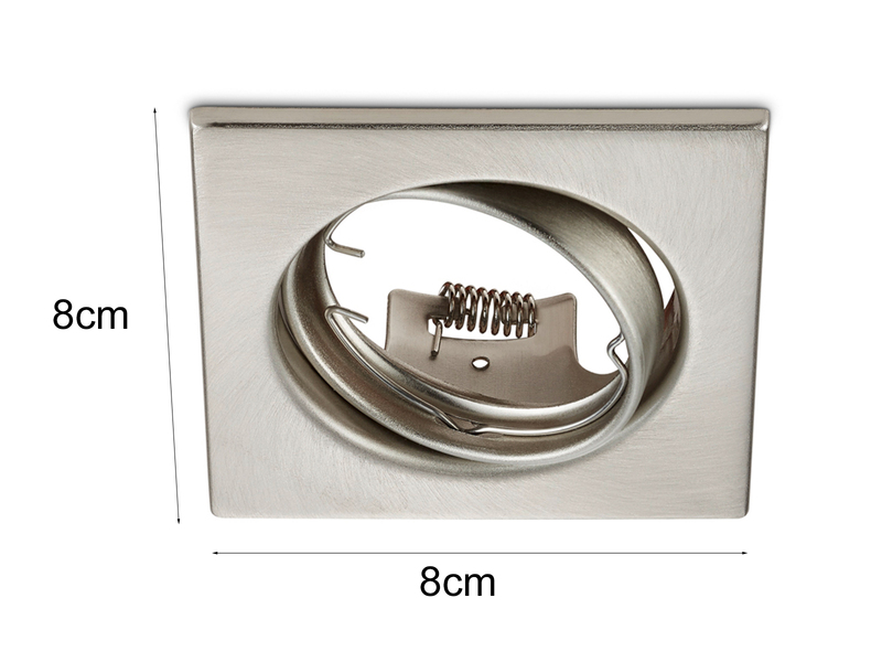 Eckige Einbaustrahler Decke im 4er Set schwenkbar Silber matt GU10