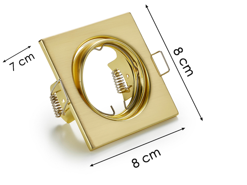 Eckige Einbaustrahler Decke im 4er Set schwenkbar Messing matt GU10