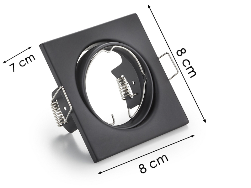Eckige Einbaustrahler Decke im 4er Set schwenkbar Schwarz matt GU10