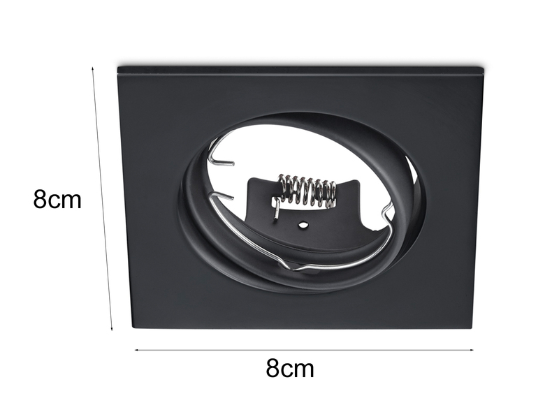 Eckige Einbaustrahler Decke im 4er Set schwenkbar Schwarz matt GU10
