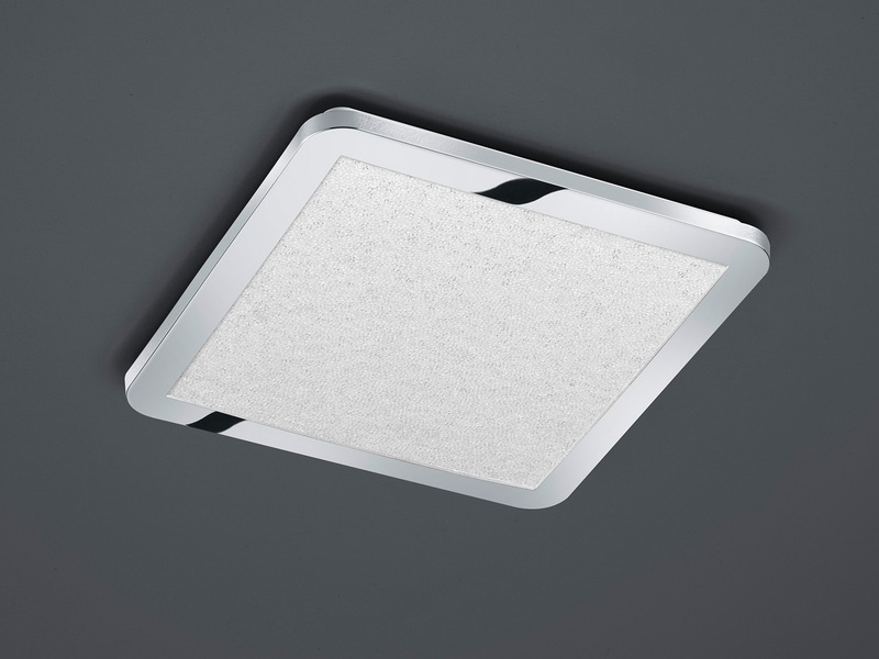 LED Deckenleuchte CESAR dimmbar Chrom mit Kristalleffekt fürs Bad, 30cm