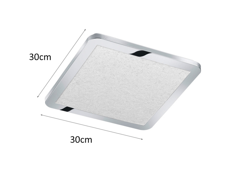 LED Deckenleuchte CESAR dimmbar Chrom mit Kristalleffekt fürs Bad, 30cm
