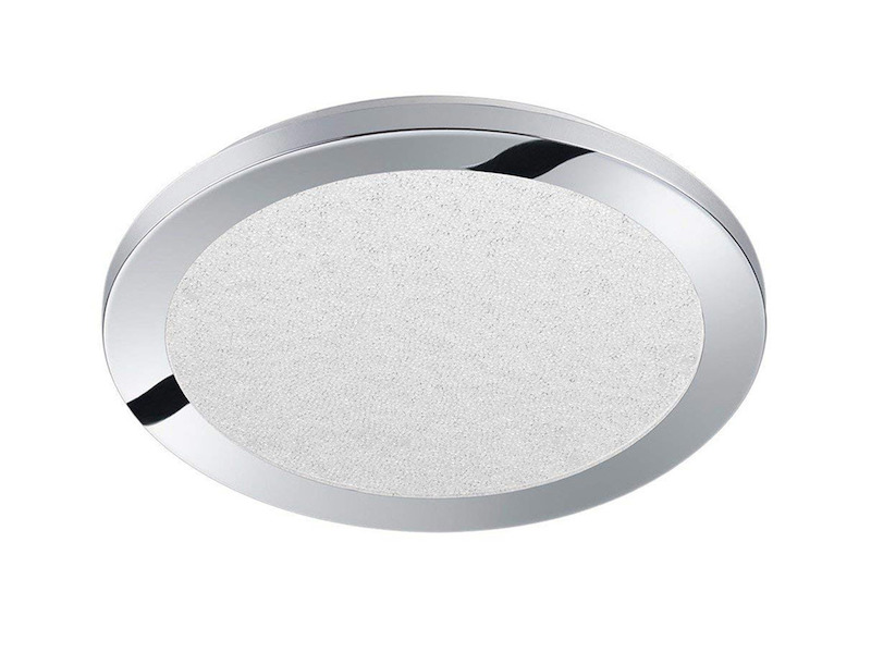 Dimmbare Bad LED Deckenleuchte Chromfarben mit Kristalleffekt Ø 26cm