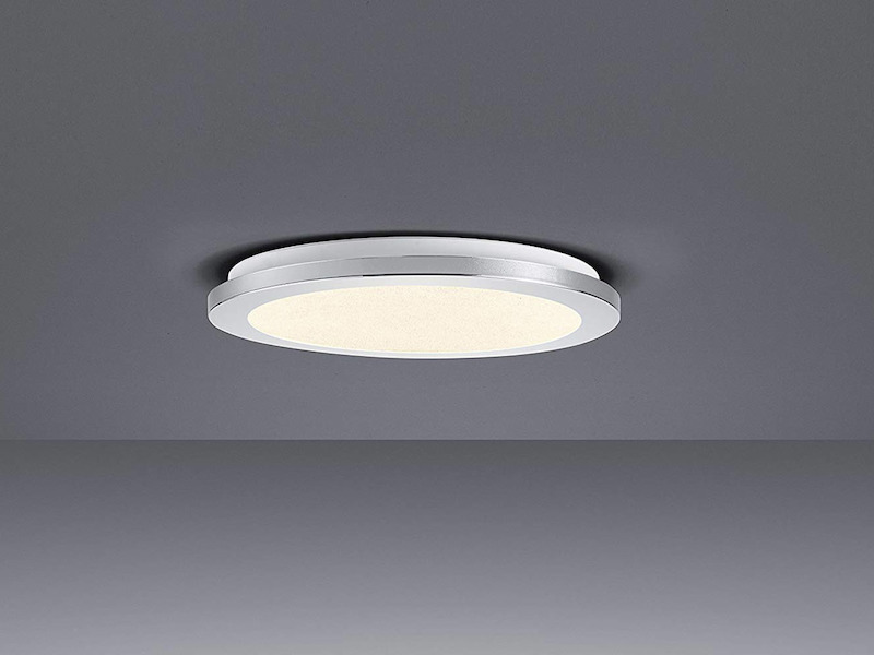 Dimmbare Bad LED Deckenleuchte Chromfarben mit Kristalleffekt Ø 26cm