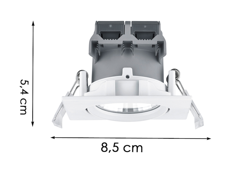 Eckige LED Einbaustrahler Decke im 4er Set schwenkbar dimmbar Weiß matt 5,5W