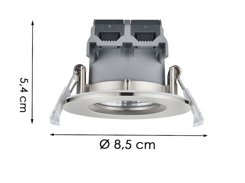 LED Einbaustrahler rund 4er Set Ø 8,5cm schwenkbar dimmbar Nickel matt 5,5W