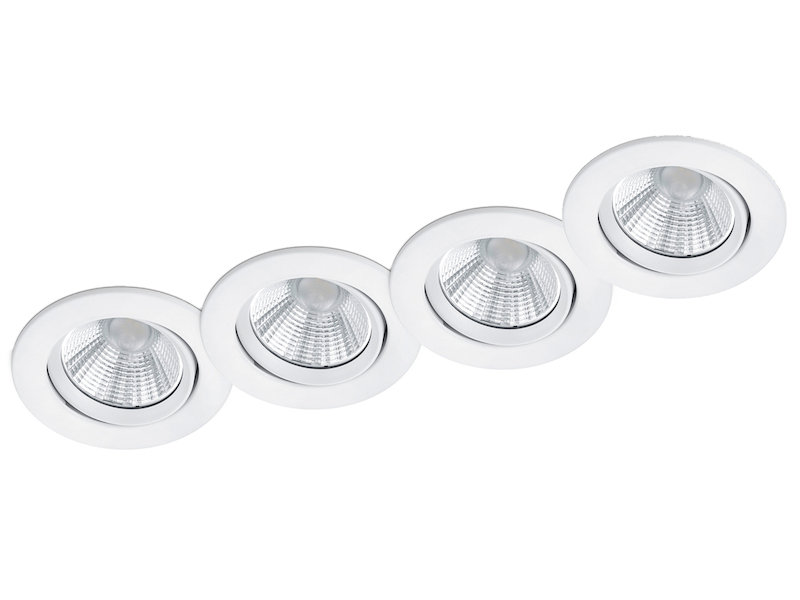 LED Einbaustrahler rund 4er Set Ø 8,5cm schwenkbar dimmbar Weiß matt 5,5W