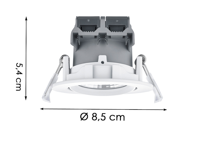 LED Einbaustrahler rund 4er Set Ø 8,5cm schwenkbar dimmbar Weiß matt 5,5W