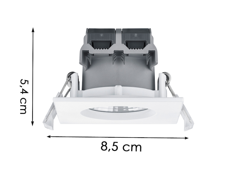 4er SET IP65 LED Deckeneinbaustrahler Weiß eckig, dimmbar, 8,5cm