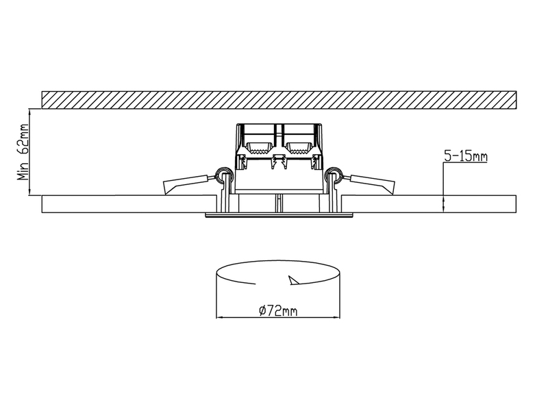 Runder LED Einbaustrahler Decke 4er Set dimmbar in Silber matt, IP65