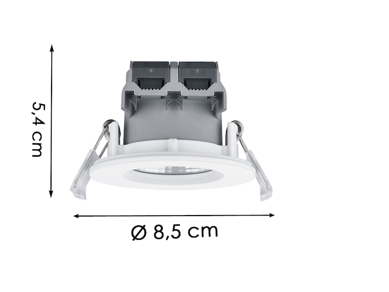 4er SET IP65 LED Deckeneinbaustrahler Weiß rund, dimmbar, Ø 8,5cm