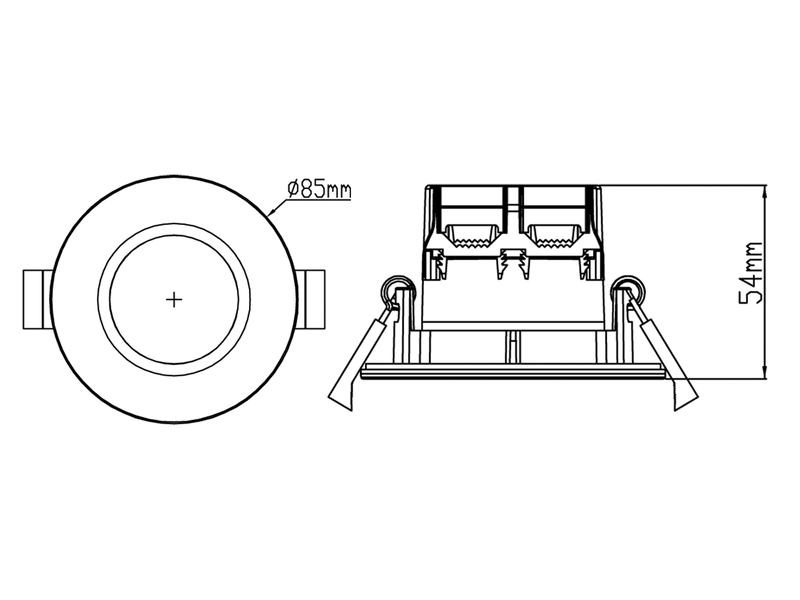 4er SET IP65 LED Deckeneinbaustrahler Weiß rund, dimmbar, Ø 8,5cm