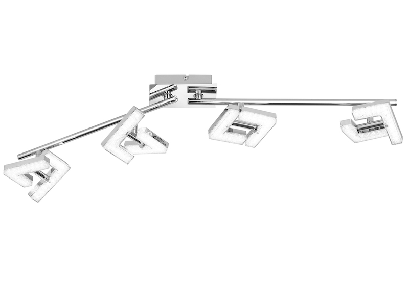LED Deckenstrahler LEA 4-flammig Chrom mit Kristalleffekt, Breite 83cm