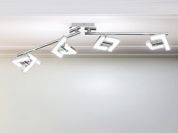 LED Deckenstrahler LEA 4-flammig Chrom mit Kristalleffekt, Breite 83cm