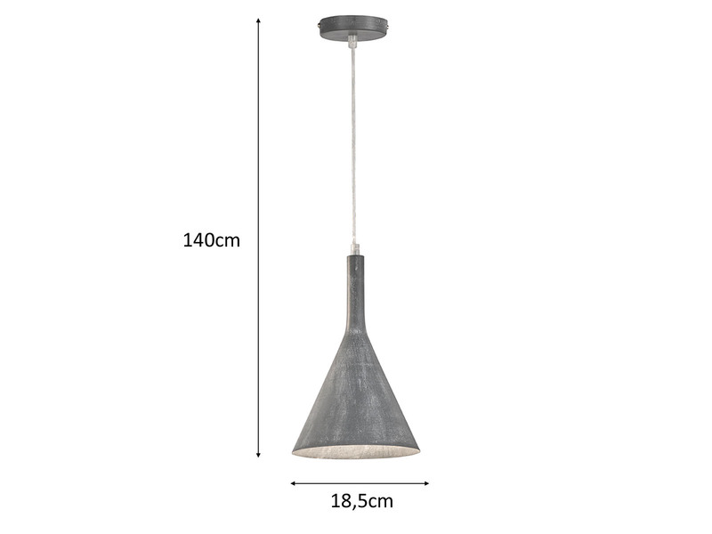 Kleine LED Pendelleuchte in Industrial Betonoptik Ø 18,5 cm
