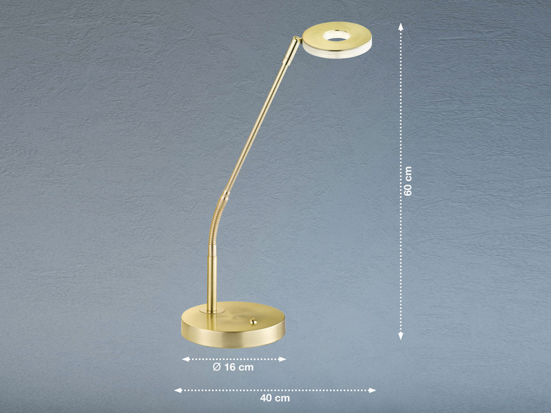 2er SET LED Schreibtischlampen Messing mit Dimmer - Höhe 60cm