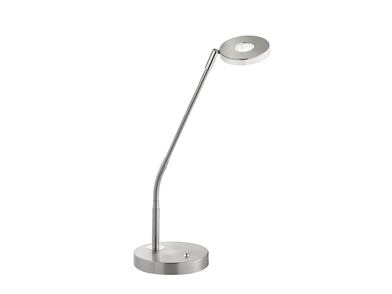 LED Schreibtischlampe DENT Silber mit Dimmer - Höhe 60cm