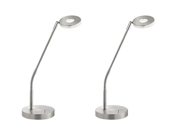 2er SET LED Schreibtischlampen Silber mit Dimmer - Höhe 60cm