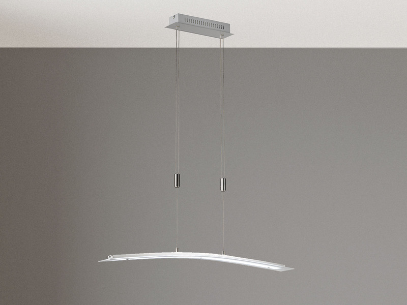 LED Pendelleuchte METIS Silber dimmbar & höhenverstellbar, Breite 90cm