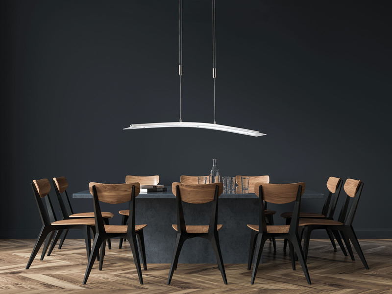 LED Pendelleuchte METIS Silber dimmbar & höhenverstellbar, Breite 90cm