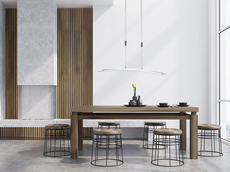 LED Pendelleuchte METIS Silber dimmbar & höhenverstellbar, Breite 90cm