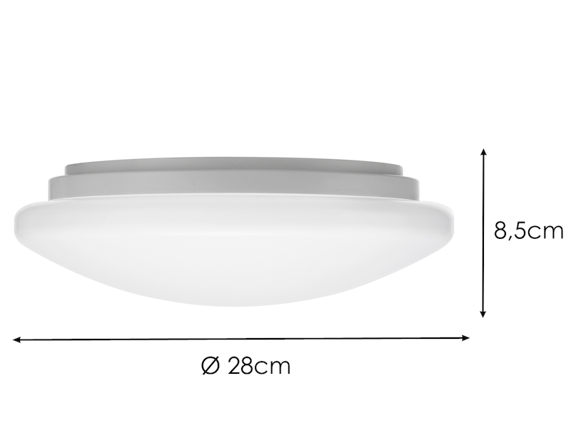 Vielseitige flache LED Wandlampe / Deckenleuchte SILMA rund Ø28cm Weiß IP44