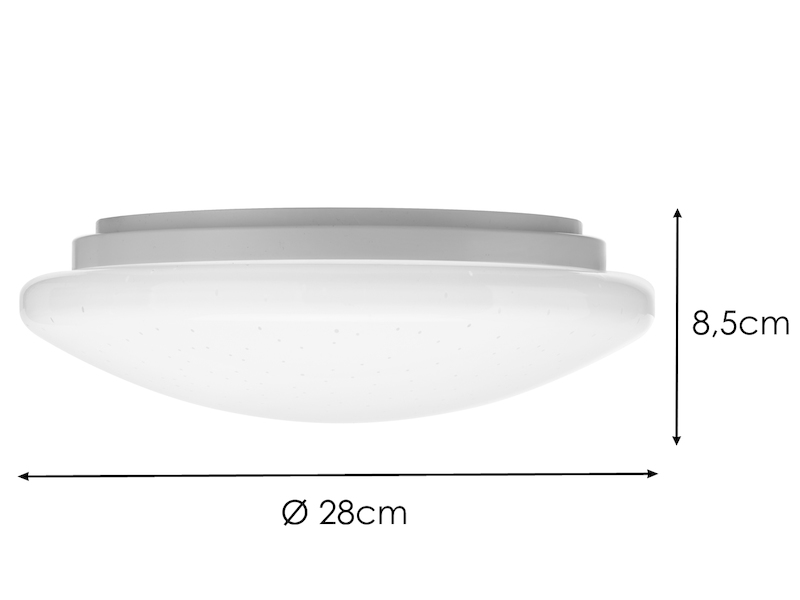 Kleine LED Deckenleuchte SILMA mit Sternenhimmel - Feuchtraumgeeignet Ø 28cm