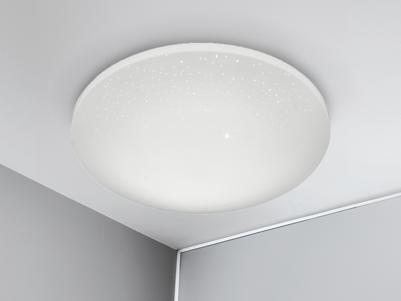 Kleine LED Deckenleuchte SILMA mit Sternenhimmel - Feuchtraumgeeignet Ø 28cm