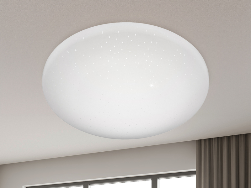 Kleine LED Deckenleuchte SILMA mit Sternenhimmel - Feuchtraumgeeignet Ø 28cm