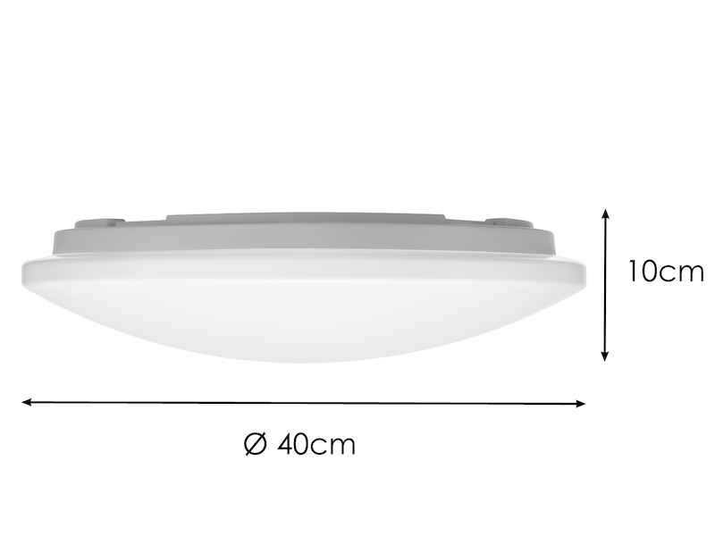 Dimmbare LED Deckenleuchte SILMA mit Fernbedienung - Feuchtraumgeeignet Ø 40cm