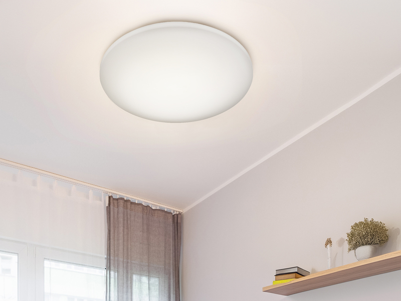 Dimmbare LED Deckenleuchte SILMA mit Fernbedienung - Feuchtraumgeeignet Ø 40cm