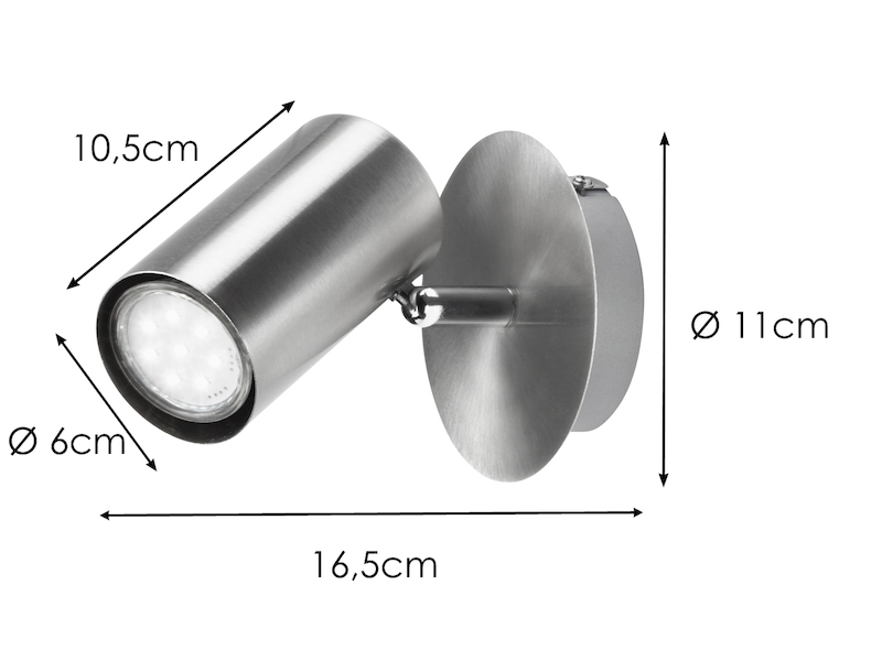 LED Wandstrahler FAINA einflammig in Silber matt - Spot dreh-und schwenkbar