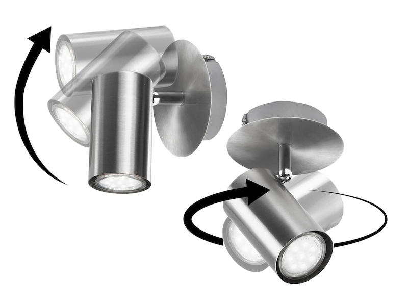 LED Wandstrahler FAINAS Silber, Spot schwenkbar, Breite 11cm