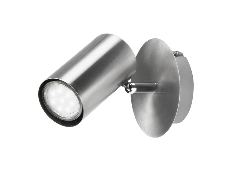 Moderner Wandstrahler FAINAS Silber, Spot schwenkbar mit GU10 LED, Breite 11cm