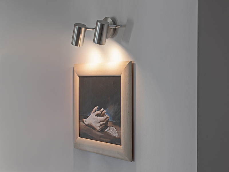 Moderner Deckenstrahler FAINAS 2-flammig Silber mit GU10 LED, Breite 32,5cm