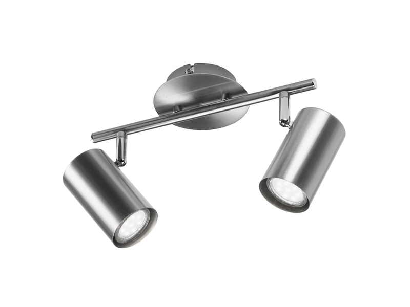Moderner Deckenstrahler FAINAS 2-flammig Silber mit GU10 LED, Breite 32,5cm