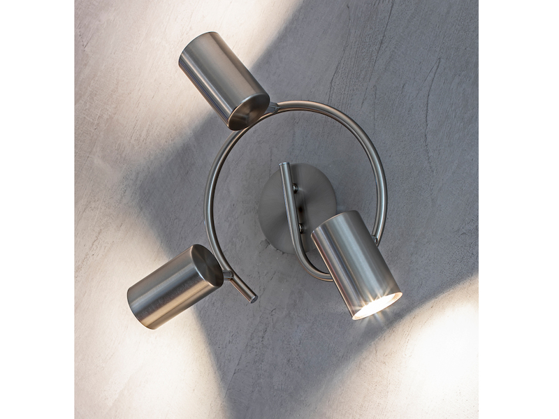 Moderner LED Deckenstrahler FAINAS 3-flammig Silber matt Ø 25cm