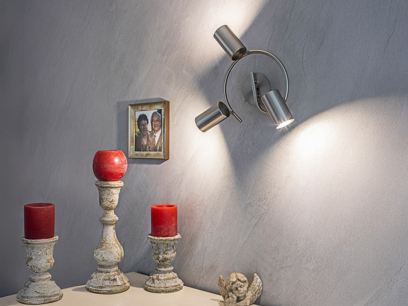 Moderner LED Deckenstrahler FAINAS 3-flammig Silber matt, Ø 25cm