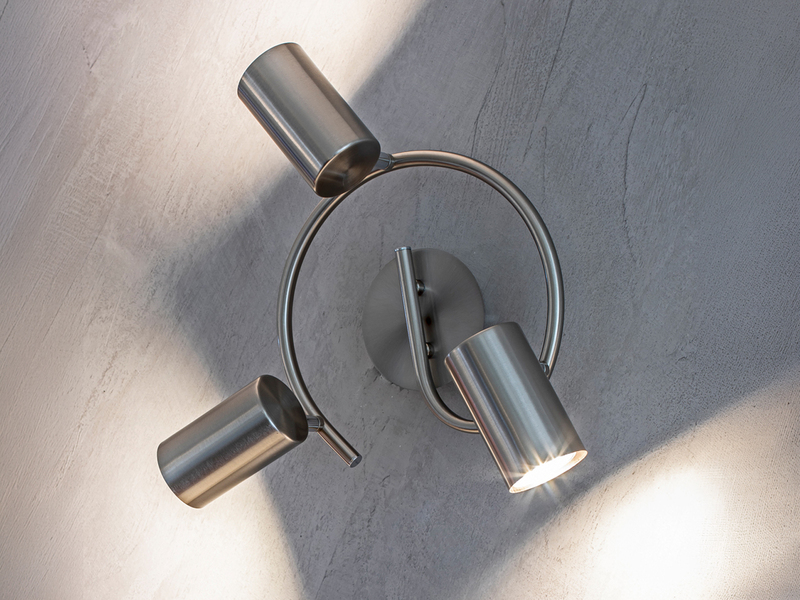 Moderner Deckenstrahler FAINAS 3-flammig Silber mit GU10 LED Ø 25cm