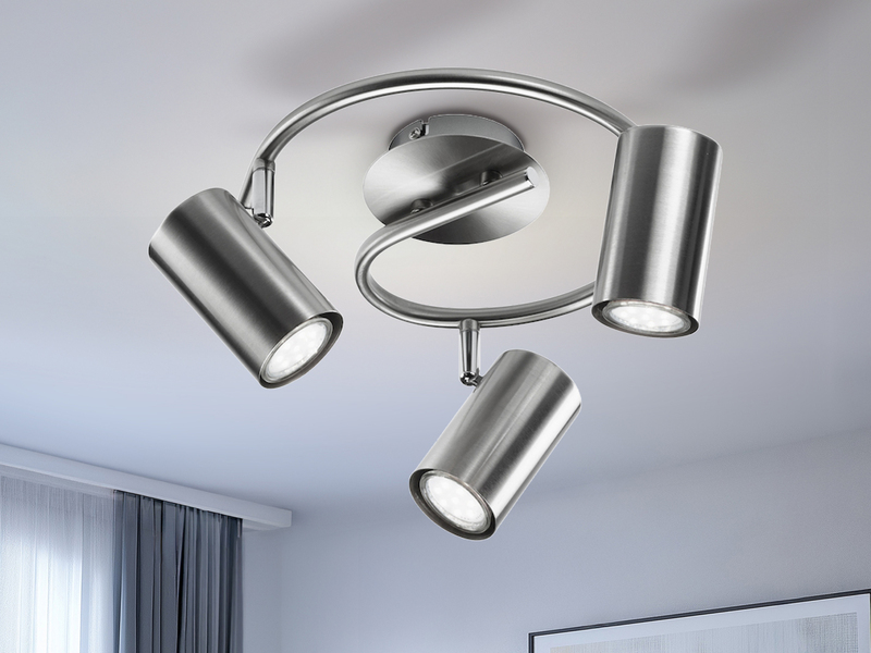 Moderner LED Deckenstrahler FAINAS 3-flammig Silber matt, Ø 25cm