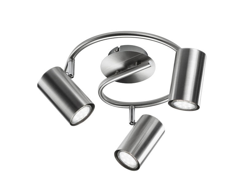 Moderner LED Deckenstrahler FAINAS 3-flammig Silber matt, Ø 25cm