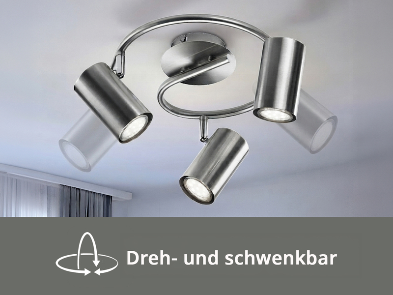 Moderner Deckenstrahler FAINAS 3-flammig Silber mit GU10 LED Ø 25cm