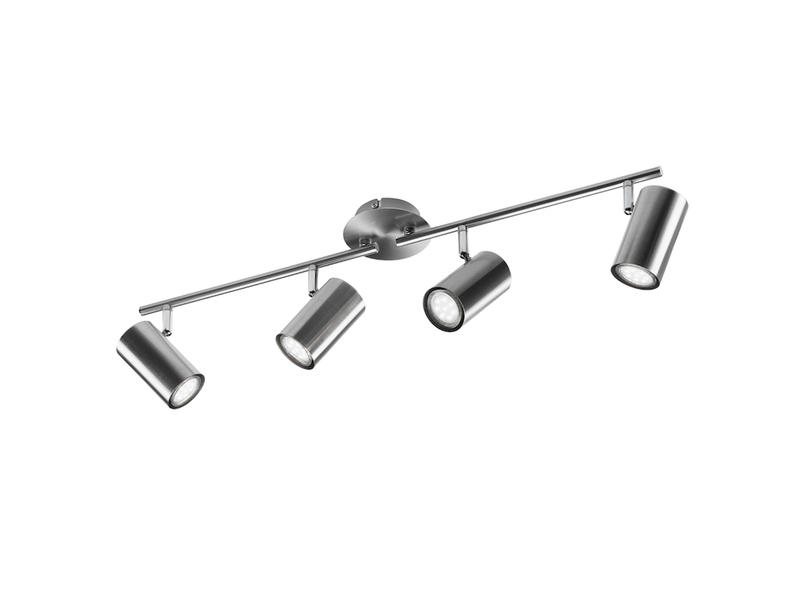 Moderner Deckenstrahler FAINAS 4-flammig Silber mit GU10 LED, Breite 70cm