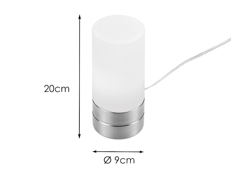 MIA A18719N Glas Würfel Tisch Leuchte ↥150mm/ Touch/ Dimmbar/ Modern/ Weiß/ Edel 