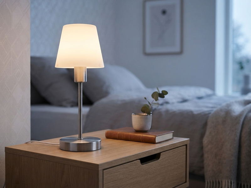 Tischlampe MATHA mit Touch Dimmer & E14 Glas Lampenschirm Weiß, Höhe 32cm