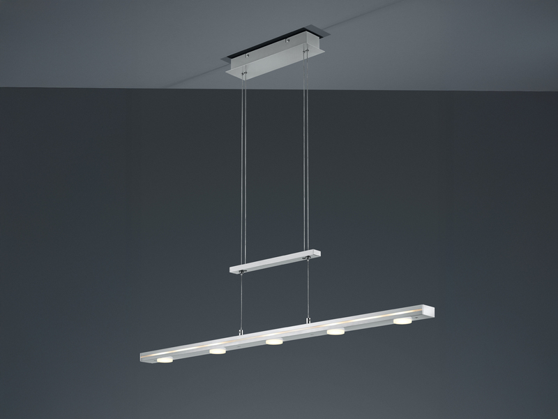 LED Pendelleuchte LACAL Sillber dimmbar & höhenverstellbar, Breite 100cm