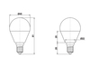 E14 LED - 5 Watt, 400 Lumen, 3000 Kelvin warmweiß, Ø4,5cm - extern dimmbar
