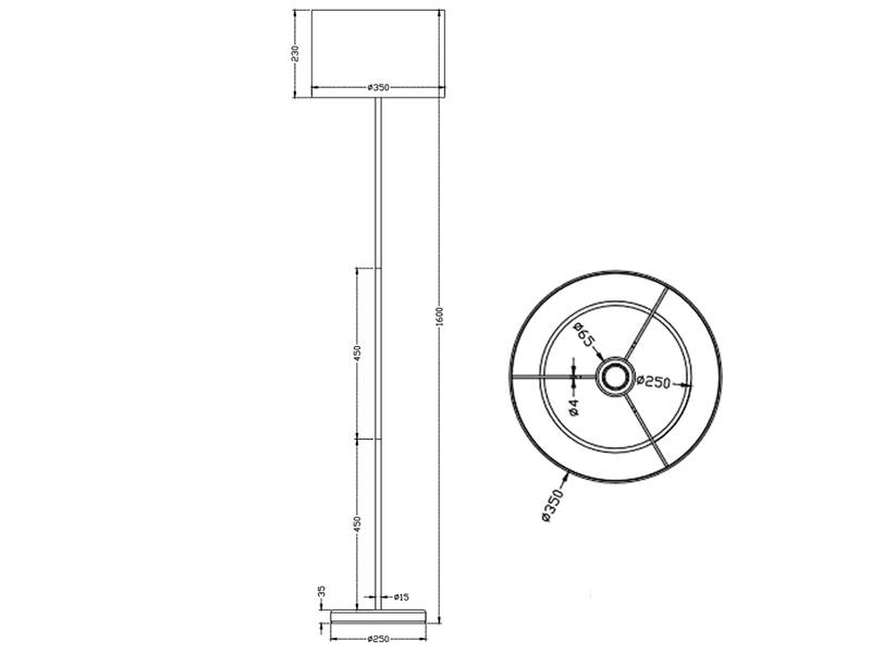 Klassische Stehlampe mit Stoffschirm Weiß & E27 LED, Höhe 160cm